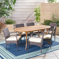 Winston Porter Thomes Outdoor 7 Piece Dining Set with Cushions