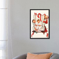 Vault W Artwork Santa Looking at Two Sleeping Children by Norman Rockwell - Print