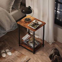 17 Stories 17 Stories End Table, 2-Tier Small Side Table With Open Storage, Narrow Side Stand For Bedroom, Living Room,