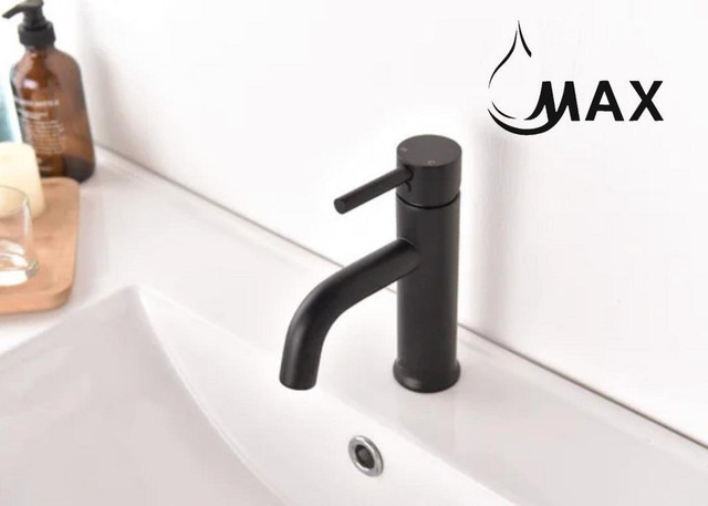Single Handle Bathroom Faucet Round Design Matte Black Finish in Plumbing, Sinks, Toilets & Showers - Image 4