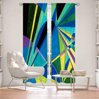 East Urban Home Lined Window Curtains 2-panel Set for Window by Lorien Suarez - Water Series 2