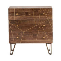 Union Rustic Kangley Brass Inlay 3 Drawer Accent Chest