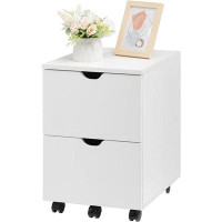 HollyHOME Hollyhome Deep 2-Drawer Mobile Wood File Cabinet, Under Desk Rolling File Cabinets For Home Office, Rolling Pr