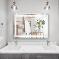 Bathroom Mirror 31.5" x 23.5" x 2.25" Silver