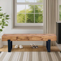 Millwood Pines 59" Dining Bench, Farmhouse Indoor Kitchen Table Benches, Bed Bench, Industrial Shoe Bench