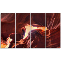 Made in Canada - Design Art 'Stone Structures In Lower Antelope Canyon' 4 Piece Wrapped Canvas Graphic Art Print on Canv