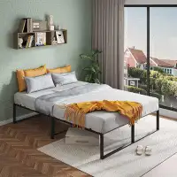Alwyn Home Base de lit grand format en métal, cadre de lit plateforme 13 po avec support en acier 3 en 1, cadre de lit p