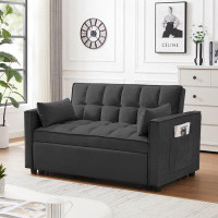 Lipoton Modern Loveseat, Sofa Couch With Pull Out Bed, 3 In 1 Convertible Sleeper Sofa Bed