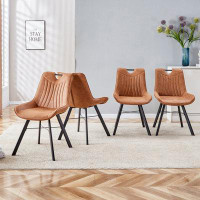 17 Stories 2 Set Vintage Brown Dining Chairs: Modern Design, Handle Included