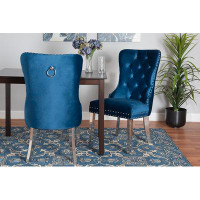 Rosdorf Park Lefancy  Honora Contemporary  and Silver Metal 2-Piece Dining Chair Set