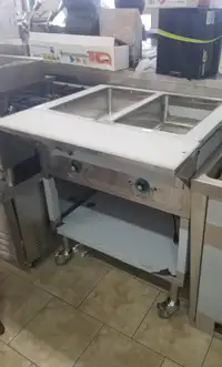 Brand New Electric 2 Well Steam Table - 120V, Enclosed Cabinet