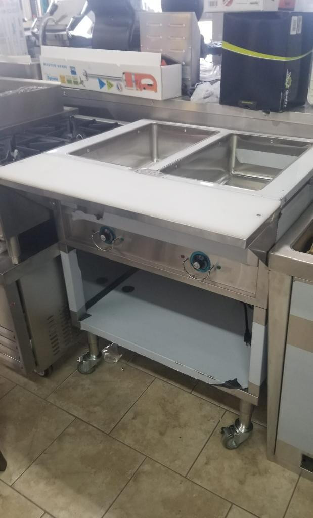 Brand New Electric 2 Well Steam Table - 120V, Enclosed Cabinet in Other Business & Industrial