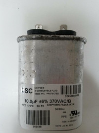 10 UF MFD VAC/B CSC Capacitor 97F9002  97F9002s Replaces GE 97F9002BZ3, Z97F9002, 27L669 10 MFD at 370V, Oval
