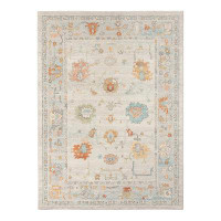 Bungalow Rose Chilverton Bordered Floral Durable Performance Indoor/Outdoor Area Rug