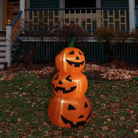 Northlight Seasonal 3.5' LED Lighted Inflatable Jack-O-Lantern Trio Halloween Outdoor Yard Decoration