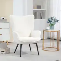 Accent Chair 28" W x 30.3" D x 40.2" H Cream White