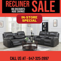 Black Leather Recliner Set for Sale! Huge Deals!!