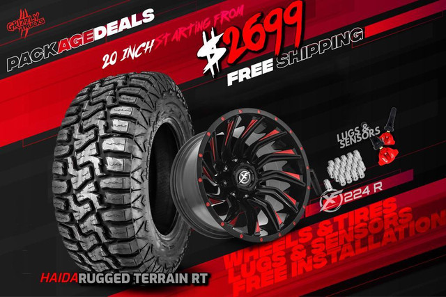 Wheels + Tires + Lug nuts + Sensors + Installed for as low as $1498! Grizzly Deals are BACK! in Tires & Rims in Alberta - Image 3