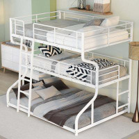 Isabelle & Max™ Full XL Over Twin XL Over Queen Size Triple Bunk Bed With Long And Short Ladder,White