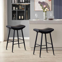 Red Barrel Studio Fashion style upholstered PU leather bar stool with metal frame for kitchen