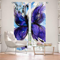 East Urban Home Lined Window Curtains 2-Panel Set For Window Size From Wildon Home® By Kathy Stanion - Butterfly Song IV