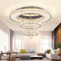 Everly Quinn Crystal Flush Mount Dimmable