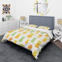 Made in Canada - East Urban Home Pineapple Summer Bliss II Mid-Century Duvet Cover Set
