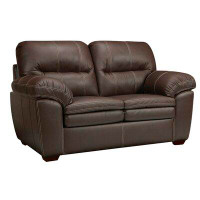 Made in Canada - Latitude Run® Woodberry 65" Genuine Leather Pillow Top Arm Loveseat