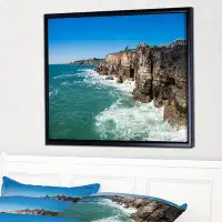 Made in Canada - East Urban Home 'Coastline of Cascais' Floater Frame Photograph on Canvas