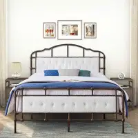 Williston Forge American Style Metal Frame Bed for Bedroom