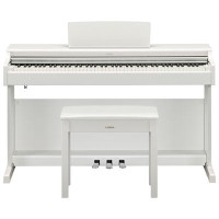 Yamaha ARIUS Standard 88-Key Weighted Hammer Action Digital Piano w/ Stand, Bench & 3 Pedals (YDP165)- White