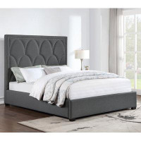 Latitude Run® Margeart Upholstered Bed with Nailhead Trim Charcoal