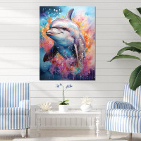Highland Dunes Dolphin Euphoria - Dolphin Wall Art Living Room