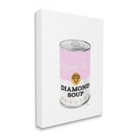 Stupell Industries Pink Condensed Soup Can Diamond Pop Fashion Glam XXL Stretched Canvas Wall Art By Amanda Greenwood