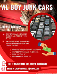 WE BUY YOUR USED CAR WORKING OR NON WORKING