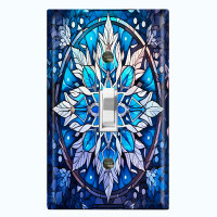 WorldAcc Metal Light Switch Plate Outlet Cover (Blue Snow Icicle - Single Toggle)
