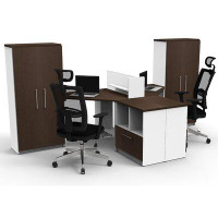 Inbox Zero Benching Desks Teamwork Corner Desk Collaboration Furniture Model 1290E192F2D64F839FB64B74243BD3DE 7Pc Group