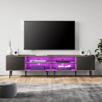 George Oliver Mid Century 2 In 1 TV Stand With 16 Colours Changeable LED Lights For Tvs Up To 89" TV