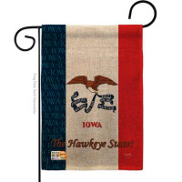 Breeze Decor Iowa Americana States Impressions Decorative Vertical 2-Sided Burlap 1'5 x 1 ft. Garden Flag
