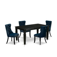 Alcott Hill E89BF46C53EB451884D1F01648B5386D 5 Pc Dining Table Set - of a Rectangle Table with Butterfly Leaf and 4 Chai