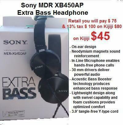 Sony MDR-XB450AP Extra Bass Headphone headset in General Electronics in City of Toronto