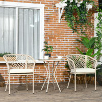 Bay Isle Home™ 3 Pieces Wicker Patio Furniture w/ Soft Cushions, Glass Table