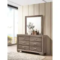 Red Barrel Studio Kauffman 6-drawer Dresser with Mirror Washed Taupe