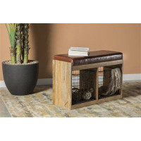 Latitude Run® 2-basket Upholstered Accent Bench Brown And Natural
