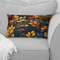 East Urban Home Yellow Rustic Autumn Leaves - Vintage Printed Throw Pillow