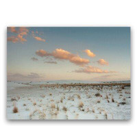 Highland Dunes 'The Epic Sand Dune Shapes at Sunset from the Heavens' - Wrapped Canvas Photograph Print