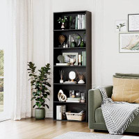 Latitude Run® 6-Tier Open Bookcase And Bookshelf, Freestanding Display Storage Shelves Tall Bookcase For Bedroom, Living