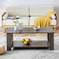 Latitude Run® A Modern And Practical Grey Textured Coffee Table-16.5" H x 43.3" W x 21.6" D