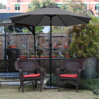 Latitude Run® 9Ft Patio Umbrella Outdoor Table Umbrella With 8 Sturdy Ribs (Orange)