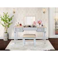 Everly Quinn Mirrored Vanities Desk With Drawers